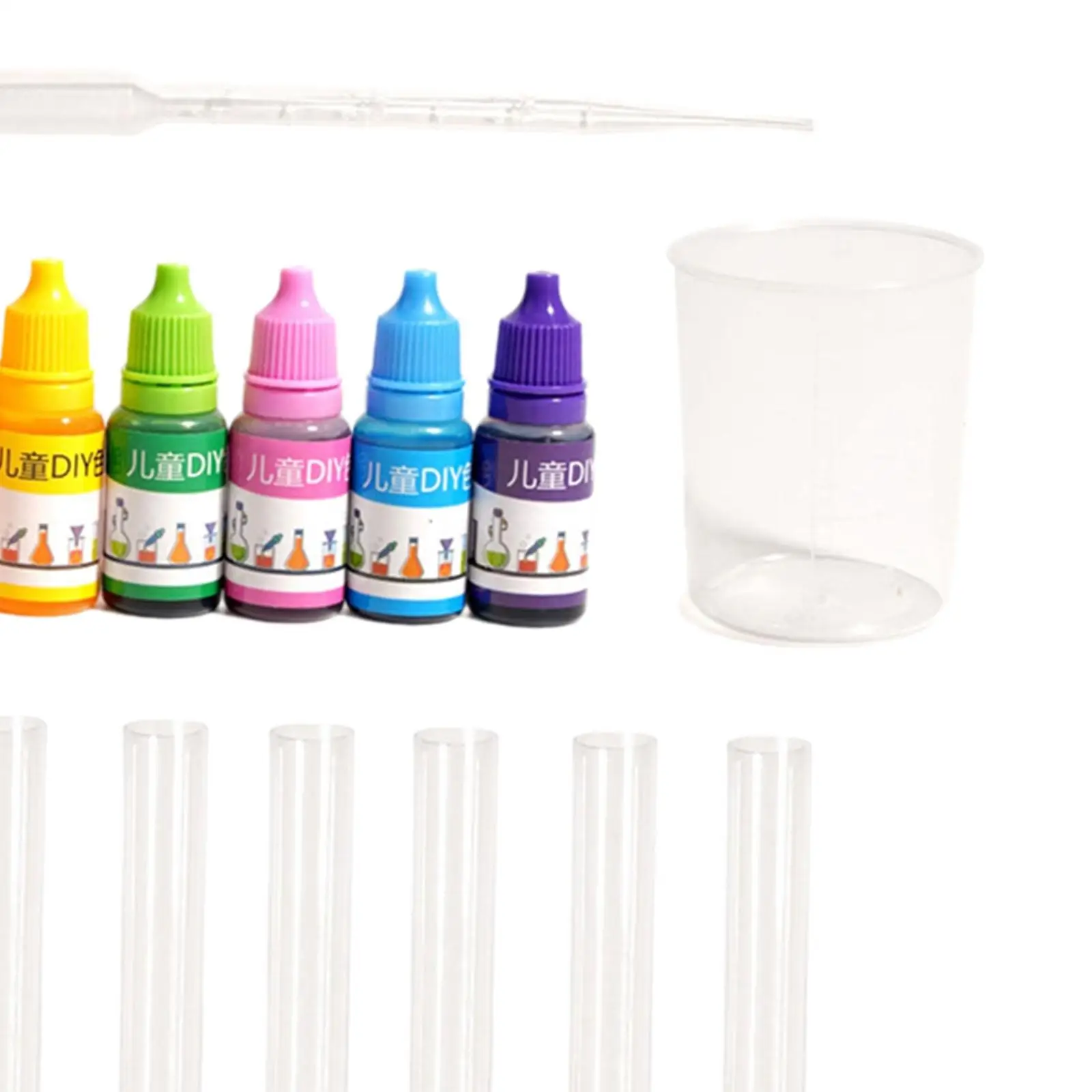 Kit de ciências de química tubos tubo de ensaio colorido brinquedo colorido para meninos meninas 3-12