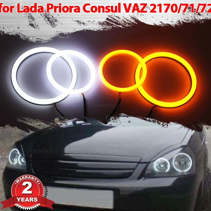 

Cotton Smd LED Angel Eyes Bulb Halo Ring White Yellow Lamp DRL Styling Light for Lada Priora Consul VAZ 2170 2171 2172 2007-2018