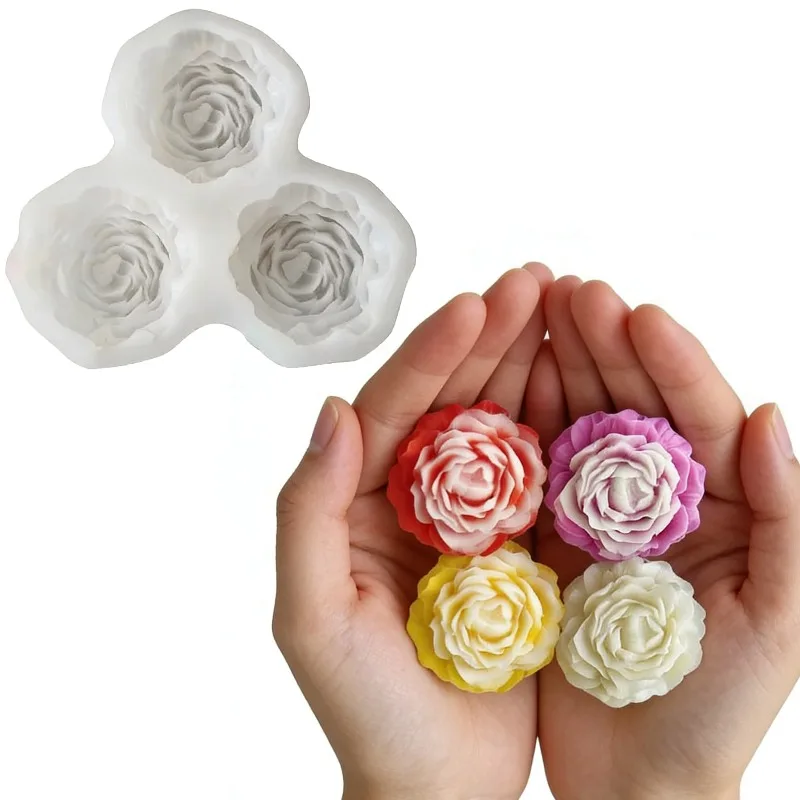 Kombination Blume Silikon Kerze Form 3D Pfingstrose Rose Seife Gips Handwerk Form DIY Schokolade Backform Valentinstag Geschenk