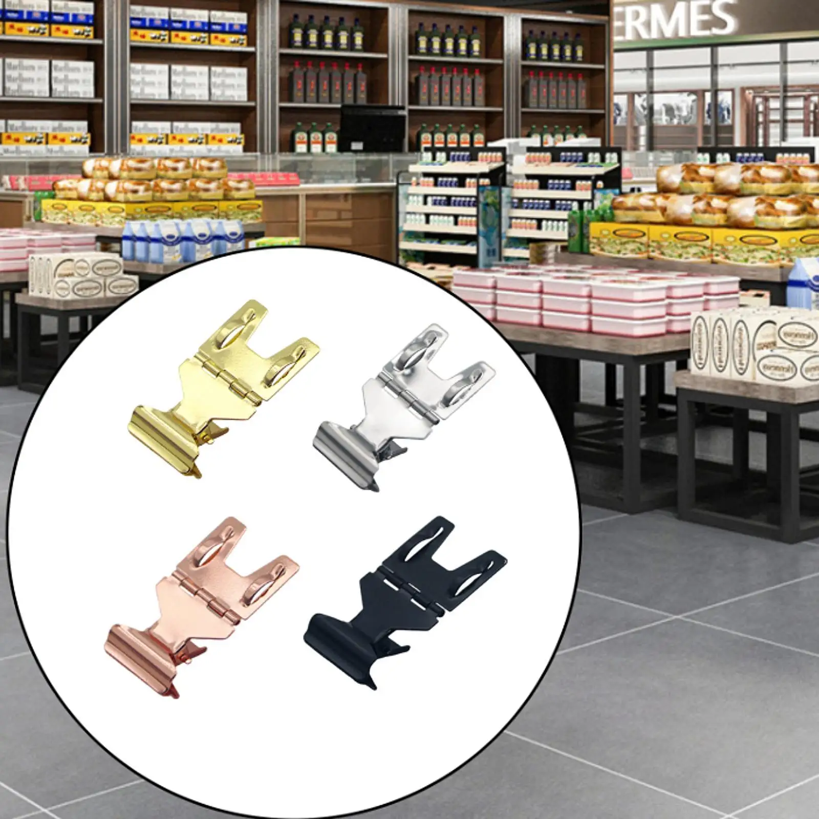 

5x Merchandise Sign Clips Rotating Price Clips for Cards Shelf Supermarkets