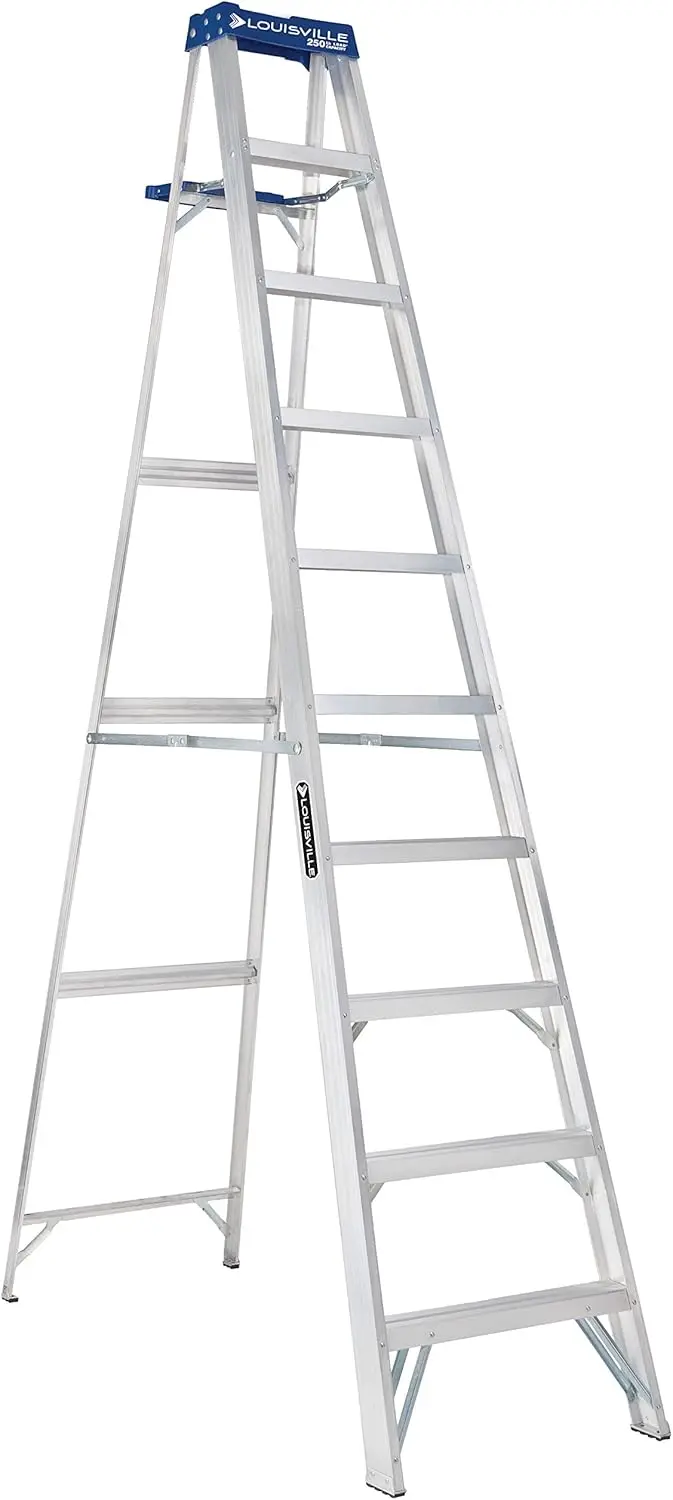 

10-Foot Aluminium Step Ladder with Tool Tray, 250-Pound Load Capacity