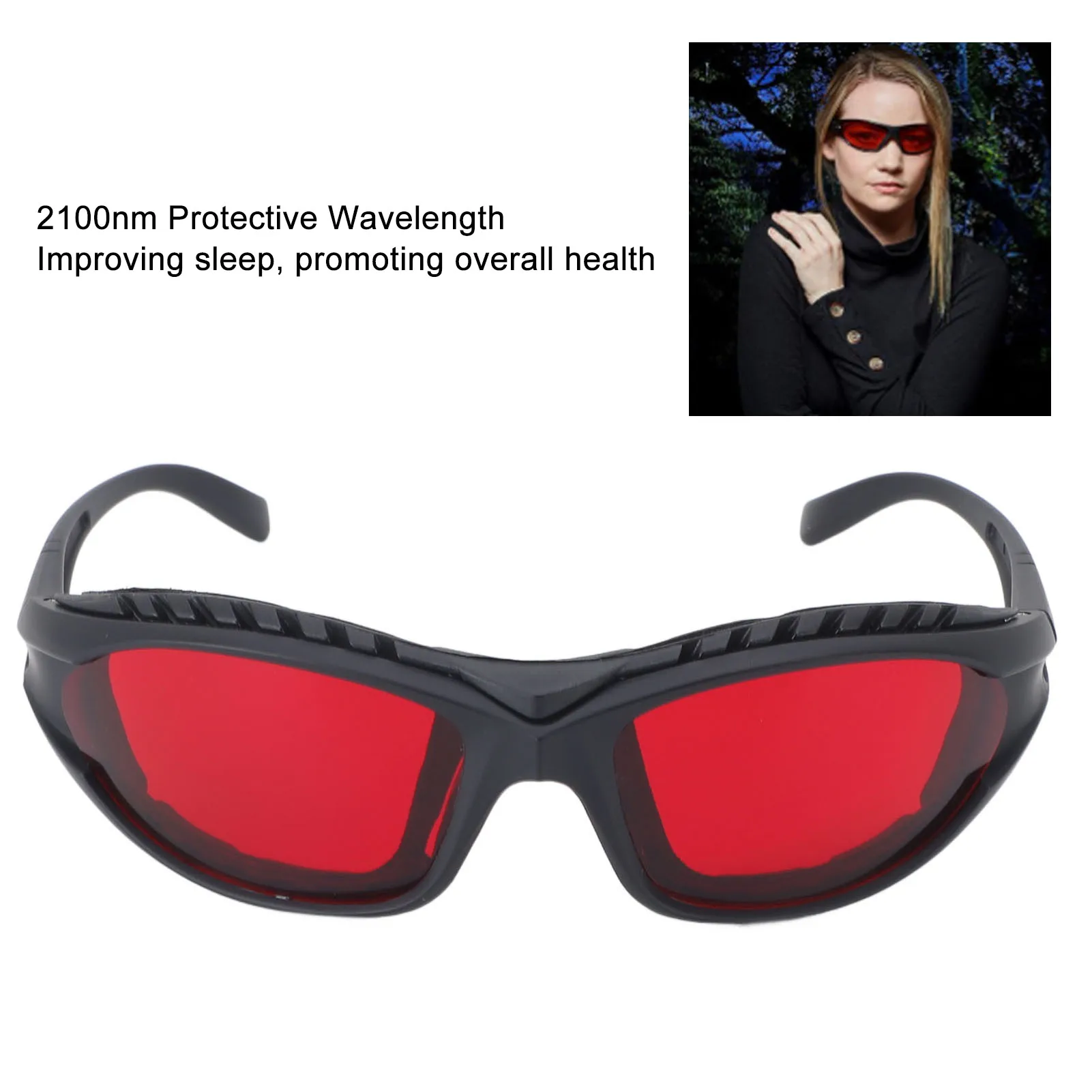 ZK30 Sleep Aid Glasses 99.9% Blue Green Light Blocking Glasses 2100nm Wavelength Protective Goggles for Gaming Working