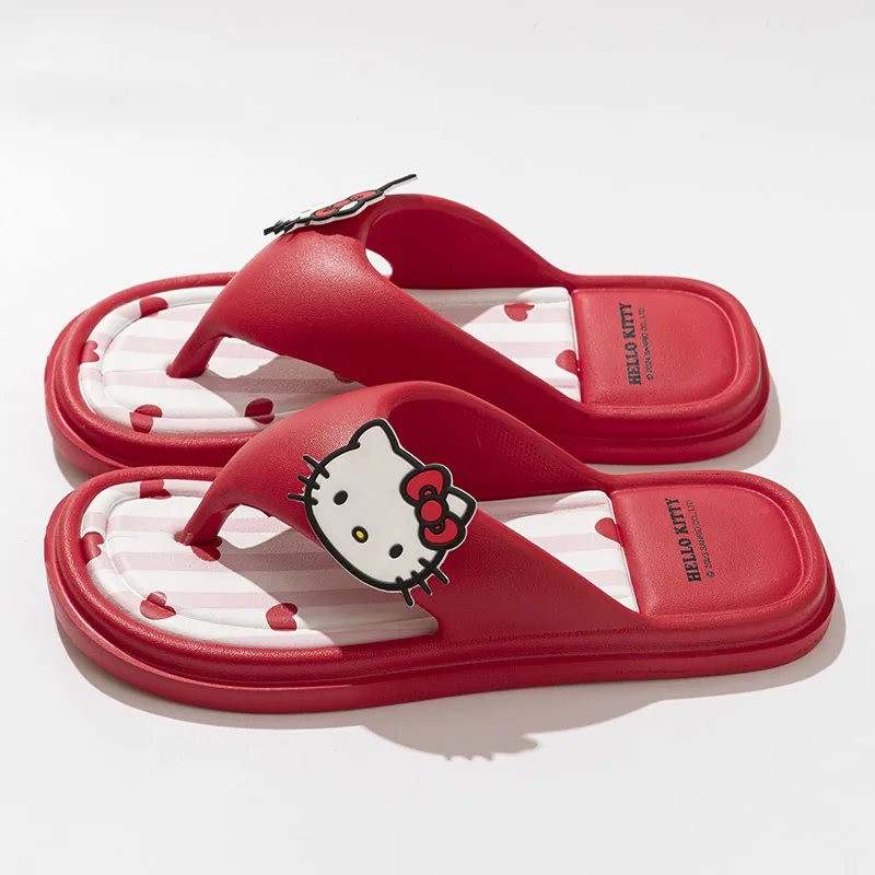 Kawaii Hello Kitty Kuromi My Melody Eva Flip-Flops Women Summer Sanrio Anime Girly Heart Cute Anti-Slip Soft Sole Slippers