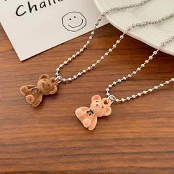 Creative Cute Bear Pendant Necklace For Women Girl Korean Fashion Bear Long Sweater Neck Chain Necklace Punk Party Jewelry Gifts