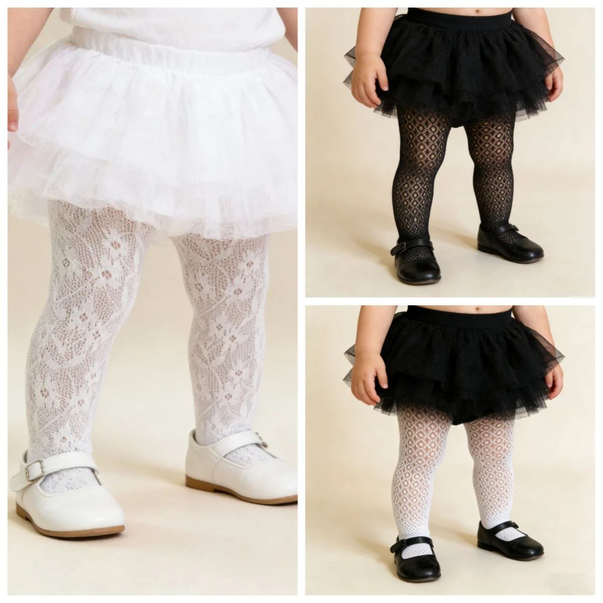 Baby Girl White Floral Lace Tights Hollow Out Stretchy Pantyhose Infant Toddler Ceremony Baptism Birthday Party Dress Socks XH42