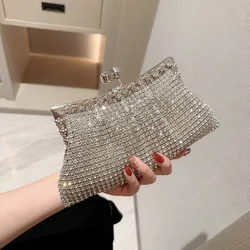 Luxus Strass Abend Clutch Tasche Hochzeit Braut Handtasche glänzendes Design Party Bankett Dame tragbare Geldbörse Schlinge Umhängetaschen