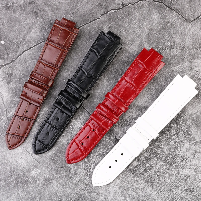 10mm 11mm Genuine Leather Watch Strap with Convex Interface For LV TAMBOUR Series Quick Disconnect Watch Band Butterfly Buckle