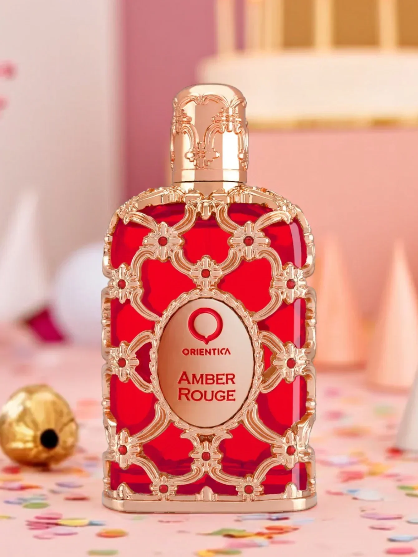 Orientica Amber Rouge EDP 2,7oz / 80ml – Süßes, langlebiges Nischenparfüm mit Blumenmuster von Amber, ideales Halloween-Weihnachtsgeschenk