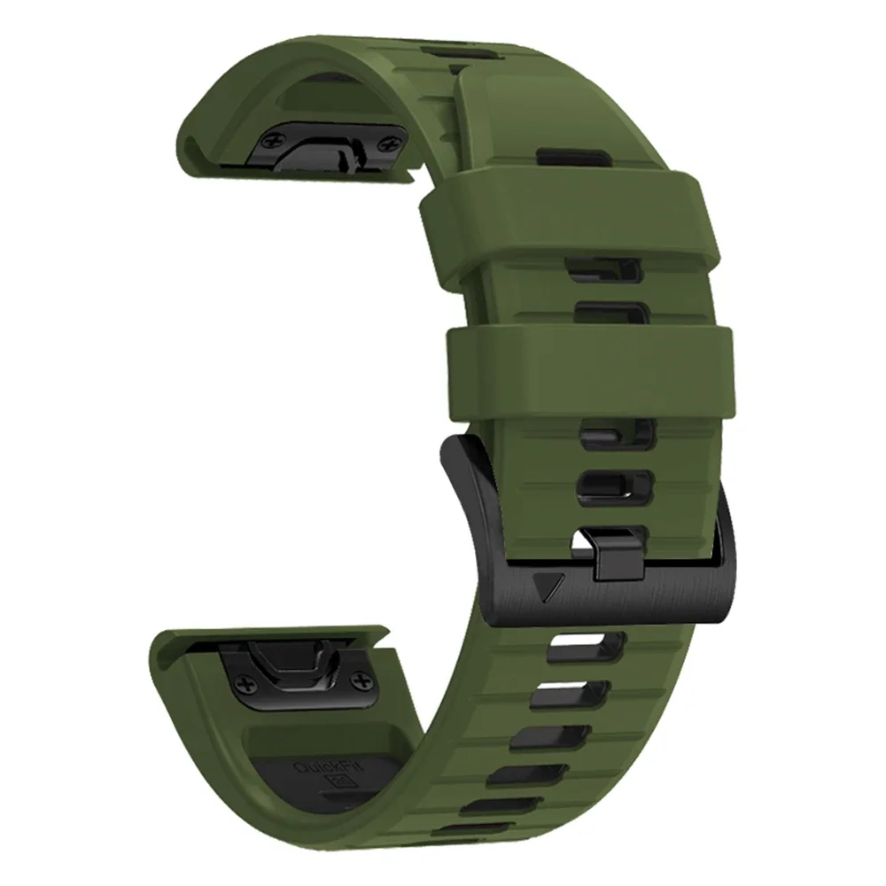 QuickFit 26mm 22mm Two Tone Silicone Strap For Garmin Fenix 7X 7 Pro 6 6X/Epix Pro Gen 2 51mm 47mm/Tactix Watch Band Accessories