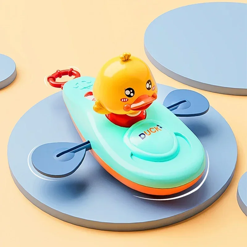 Baby Splash Toys Kayak Baby Yellow Duck Rowing Bathing Girl Children's Bathroom Linked Beach Zipper