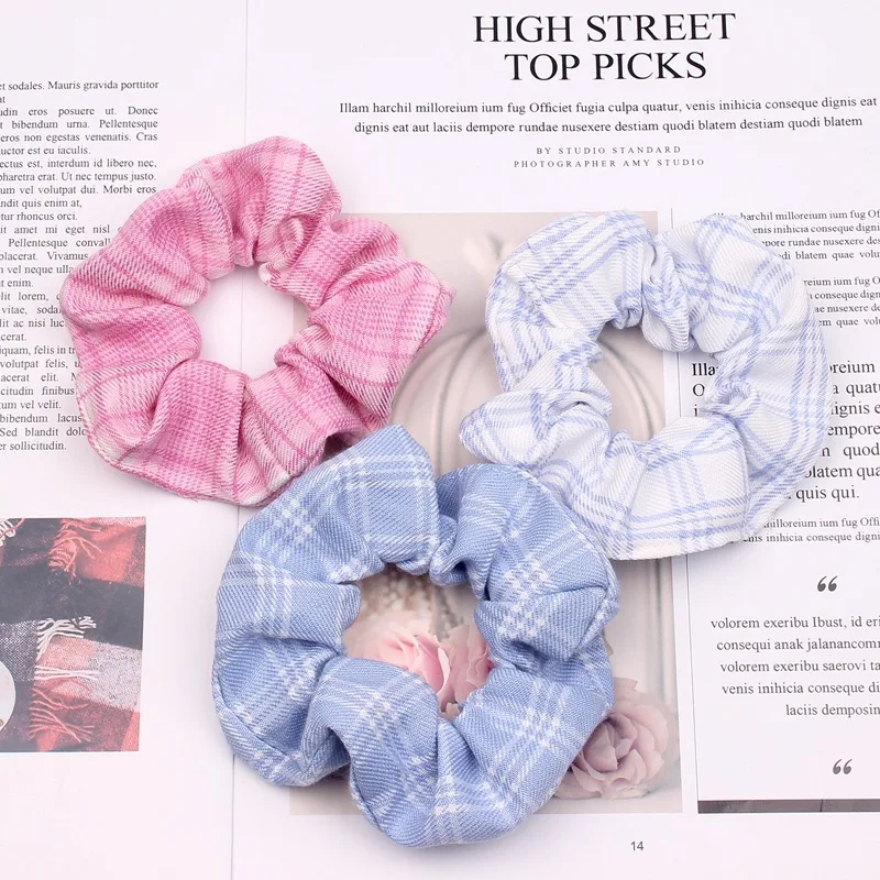 

1pcs/3pcs Scrunchies Print Wholesale Scrunchie Set Elastic Hair Bands Solid Color Fashion Headwear Women Hair Accessories