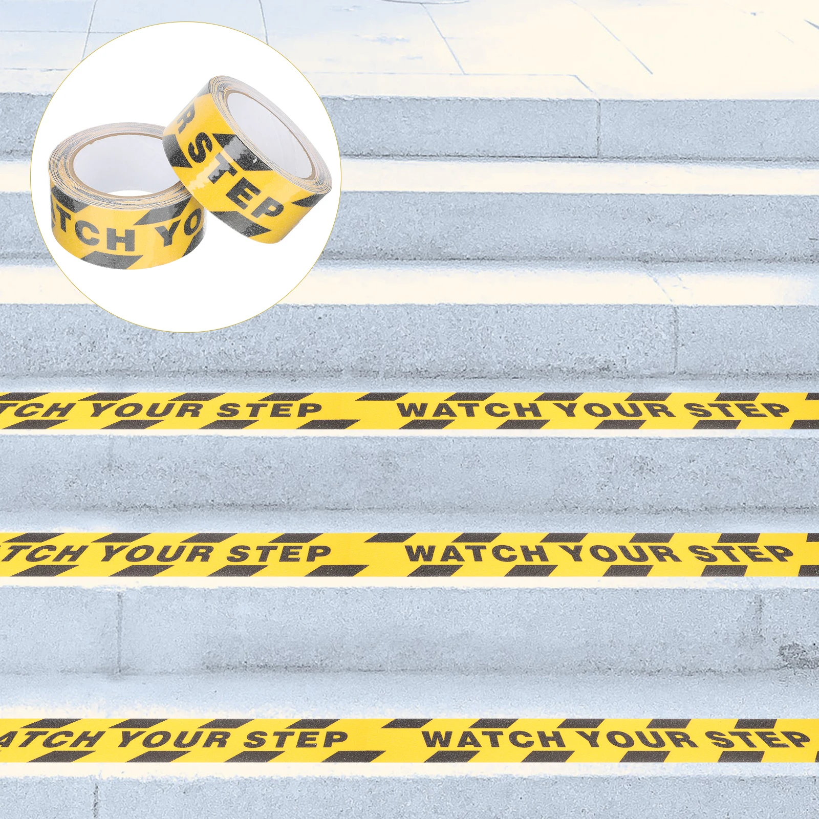 

2 Rolls Non-slip Tape Watch Your Step Sticker Floor Adhesive Traction Caution Strong Sticky Premium Material Wear Resistance