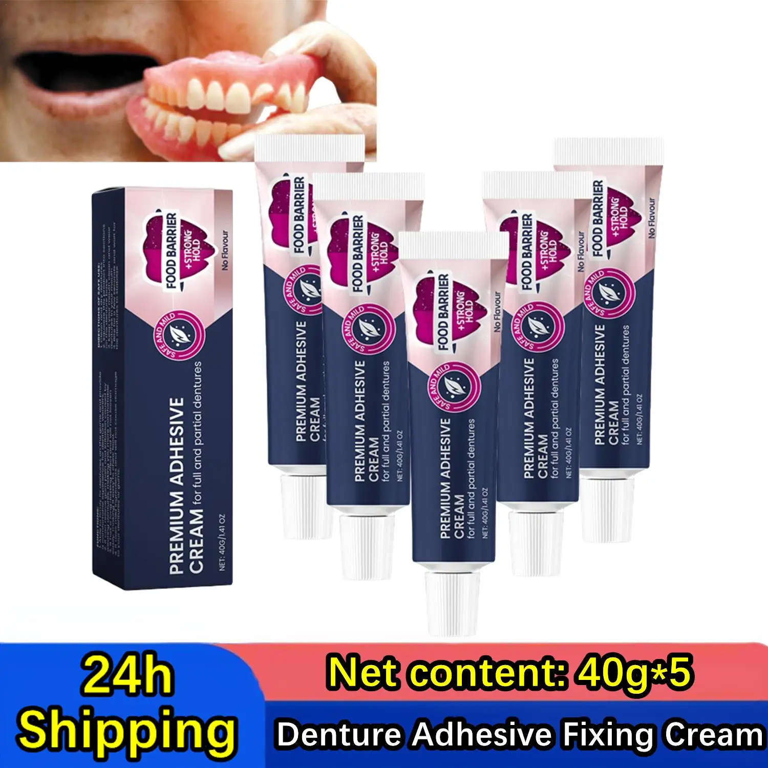 

5Pcs Denture Fixing Adhesive Improves The Comfort Of Wearing Dentures And Prevents Denture Loosening Care Fixed Adhesive