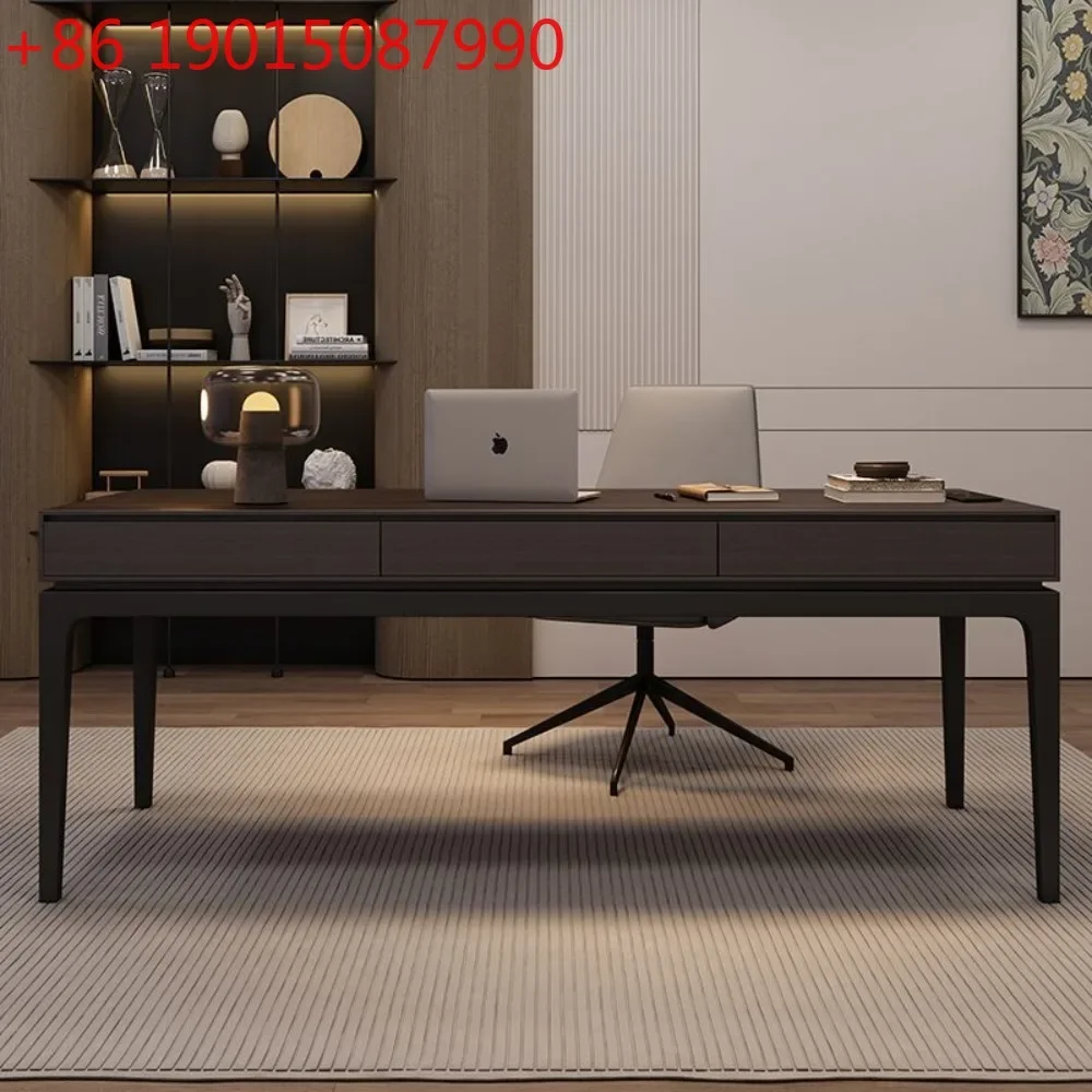 Solid wood desk Italian light luxury modern simple workbench