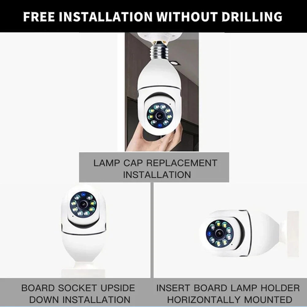 HONTUSEC YI IOT 5G 2.4G 4MP Wifi Bulb Camera Color Night Vision Security Camera Two Way Audio Auto Tracking PTZ Baby Monitor