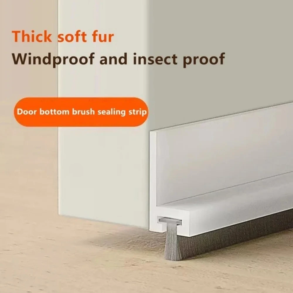 1pc 1m/39.37in Draft Stops Door Seal with Noise Reduce Door Brush Breeze Sweep Blocker Proof Insect Sound Dust Proof Strips