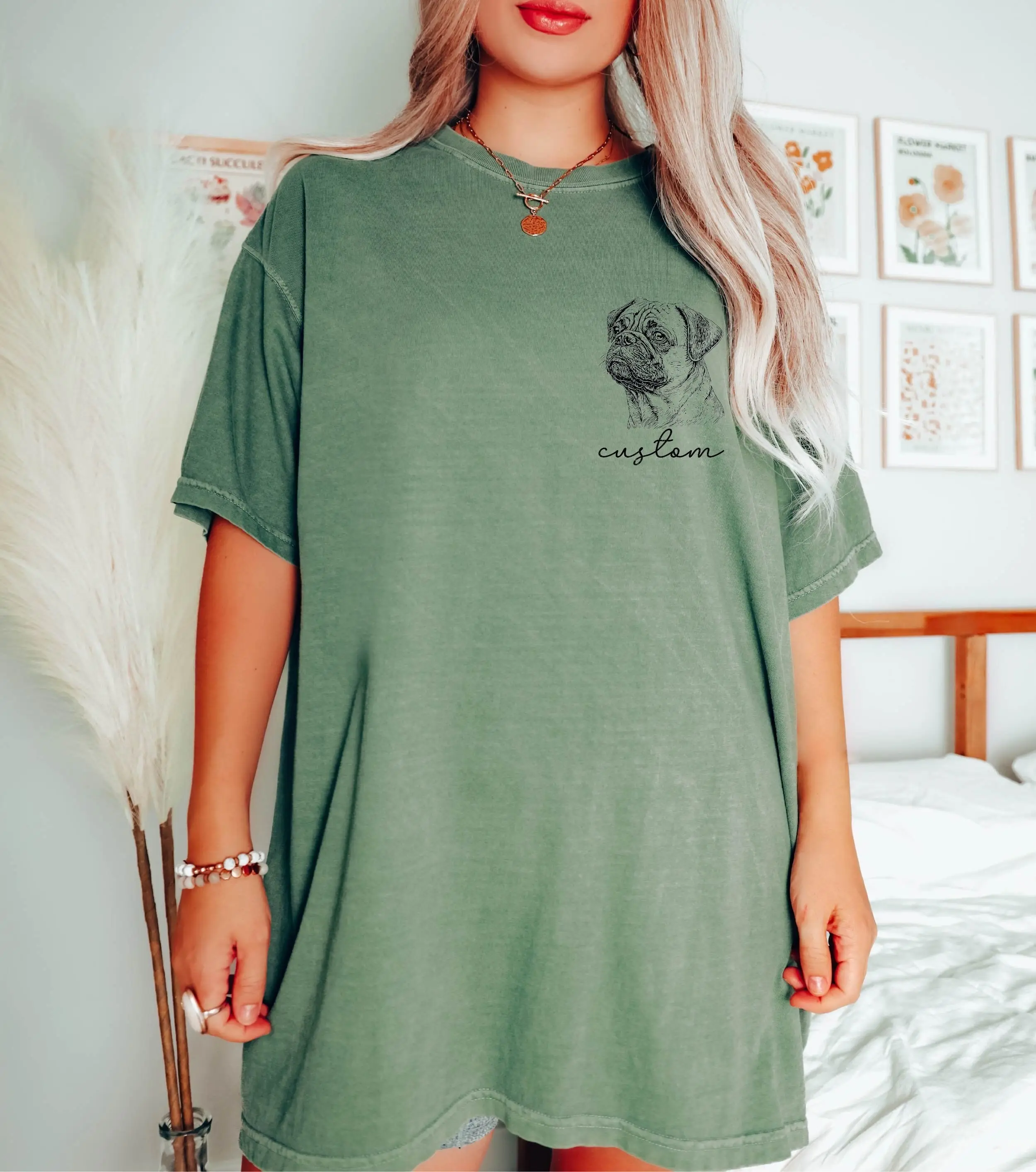 Удобная цветная футболка на заказ с изображением мопса, персонализированная Женская футболка для любителей собак
