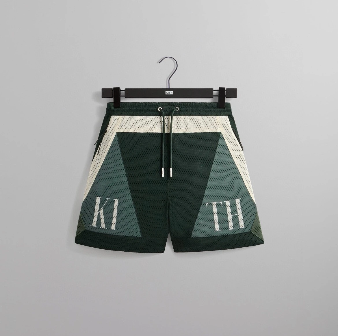 KITH Mesh Turbo Shorts Casual Loose Men's American Retro Ball Pants Breathable Polyester Fiber Drawstring mid Waist Youth