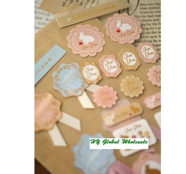 1pcs/lot  sweet lace label paper sticker  Decoration label stationery sticker