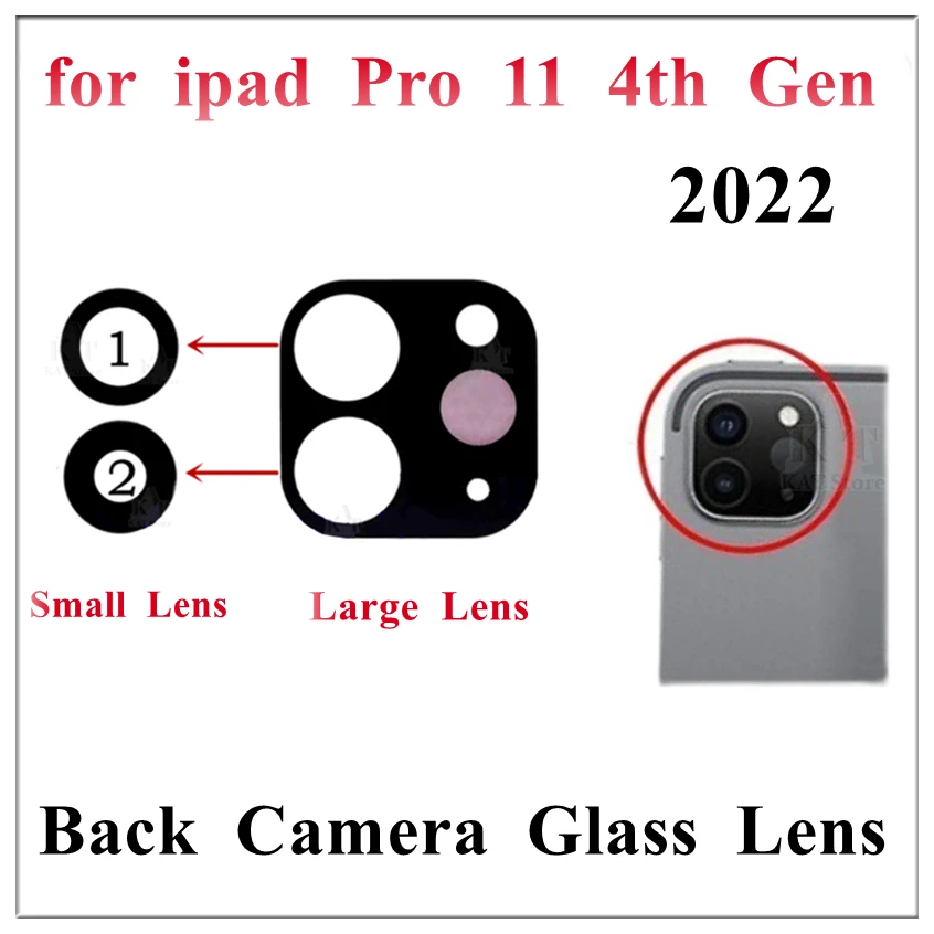 1Pcs Rear Back Camera Glass Lens for Ipad Pro 11 Inch 2022 4th Gen Camera Lens Without Frame Cover Adhesive Replacement Parts