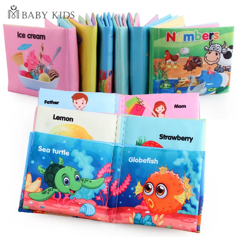 

Cloth Book Toddler Soft Baby Books Rustle Sound Baby Quiet Books Infant Early Learning Educational Toys 0 -12 Months Tear-proof