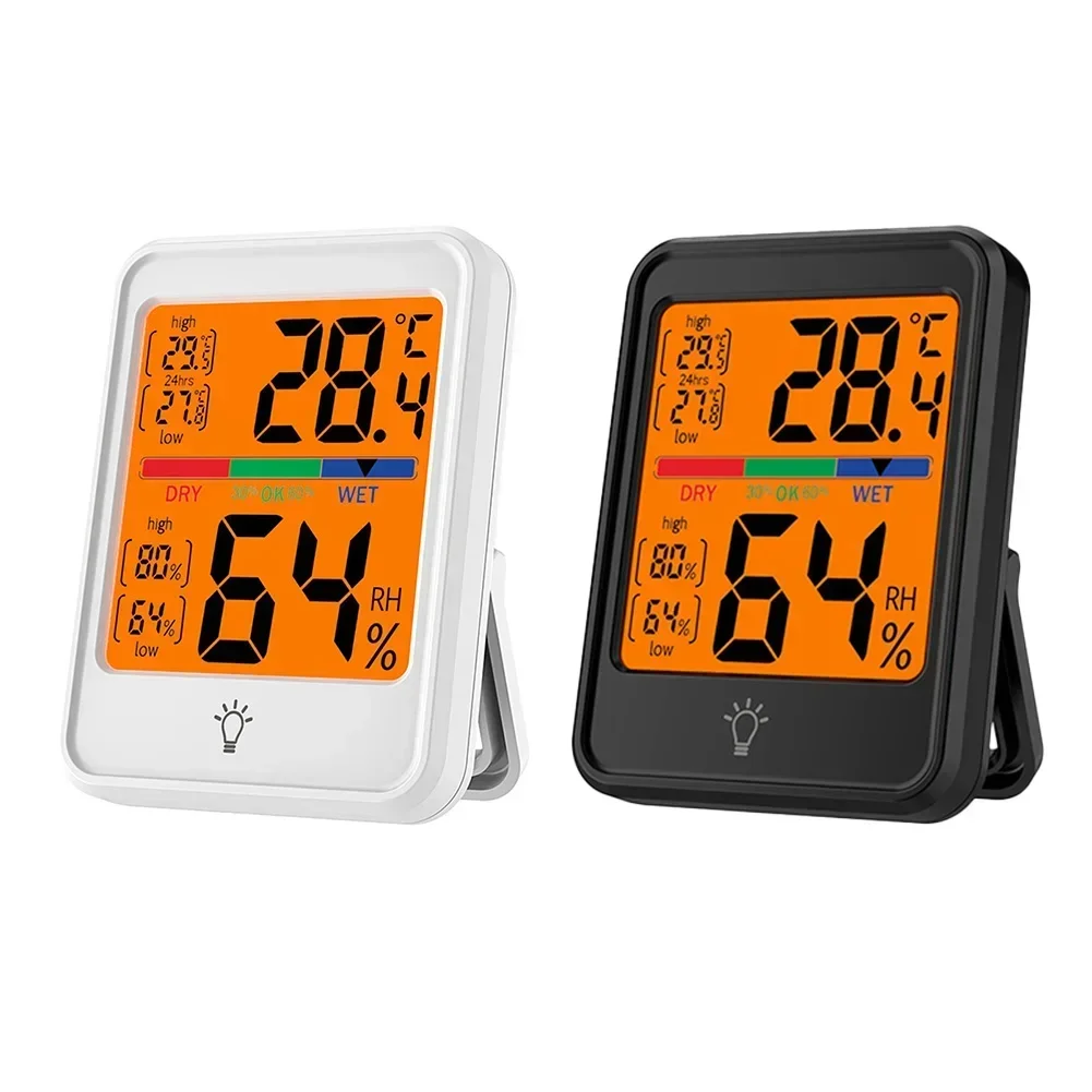 Electronic Digital Temperature Humidity Meter With Magnet Backlight Large Screen