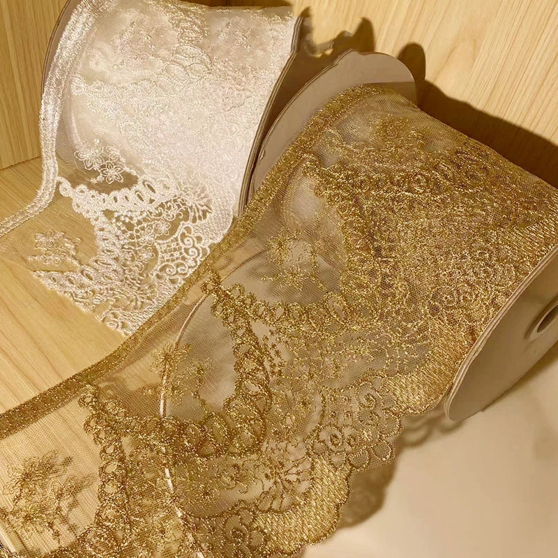 

20Yards Exquisite Water-soluble Gold Lace Lolita Skirt Handmade Clothing Accessories for Wedding Dress