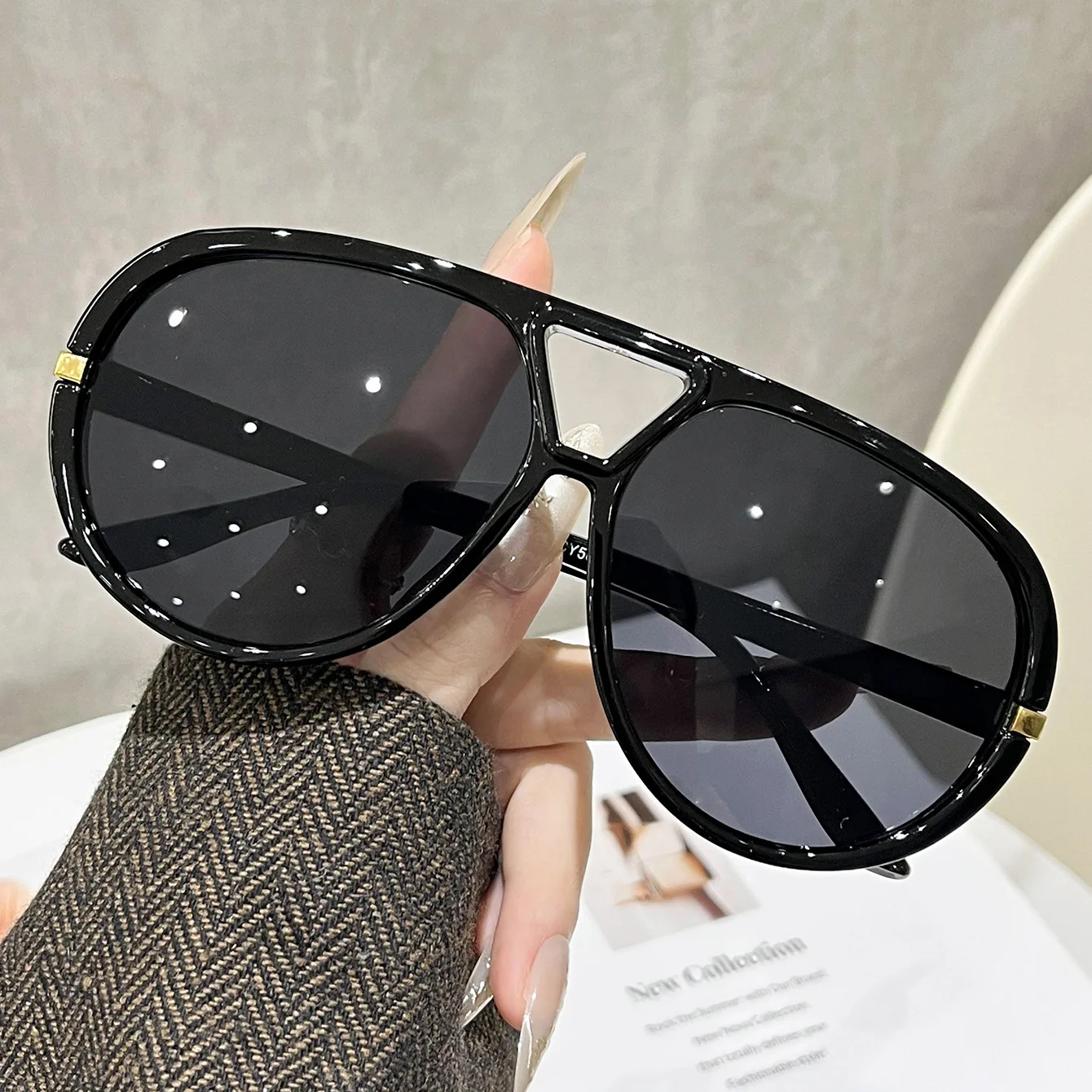 Neue Vintage Runde Sonnenbrille für Damen und Herren, Kreisförmige Sonnenbrillen, Ovale Brillen, Pilotenbrillen für Männer und Frauen