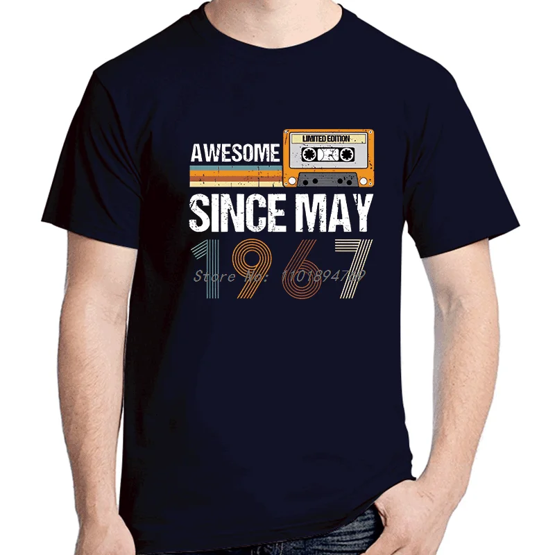 

Awesome Since May 1967 Made In Birthday T-Shirt Graphic Tees Vintage Summer Cotton Short Sleeve T Shirt Mens Print T Shirt