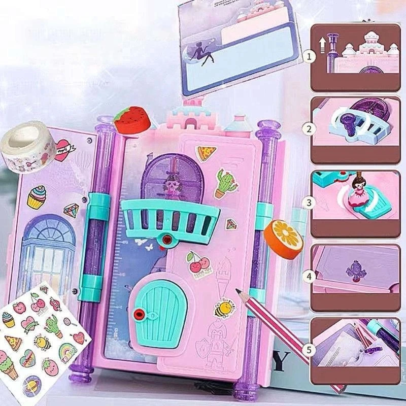 

Дневник с замком и ключами, детский журнал, школьный дорожный блокнот, подарочный набор для письма и рисования для девочек 6–13