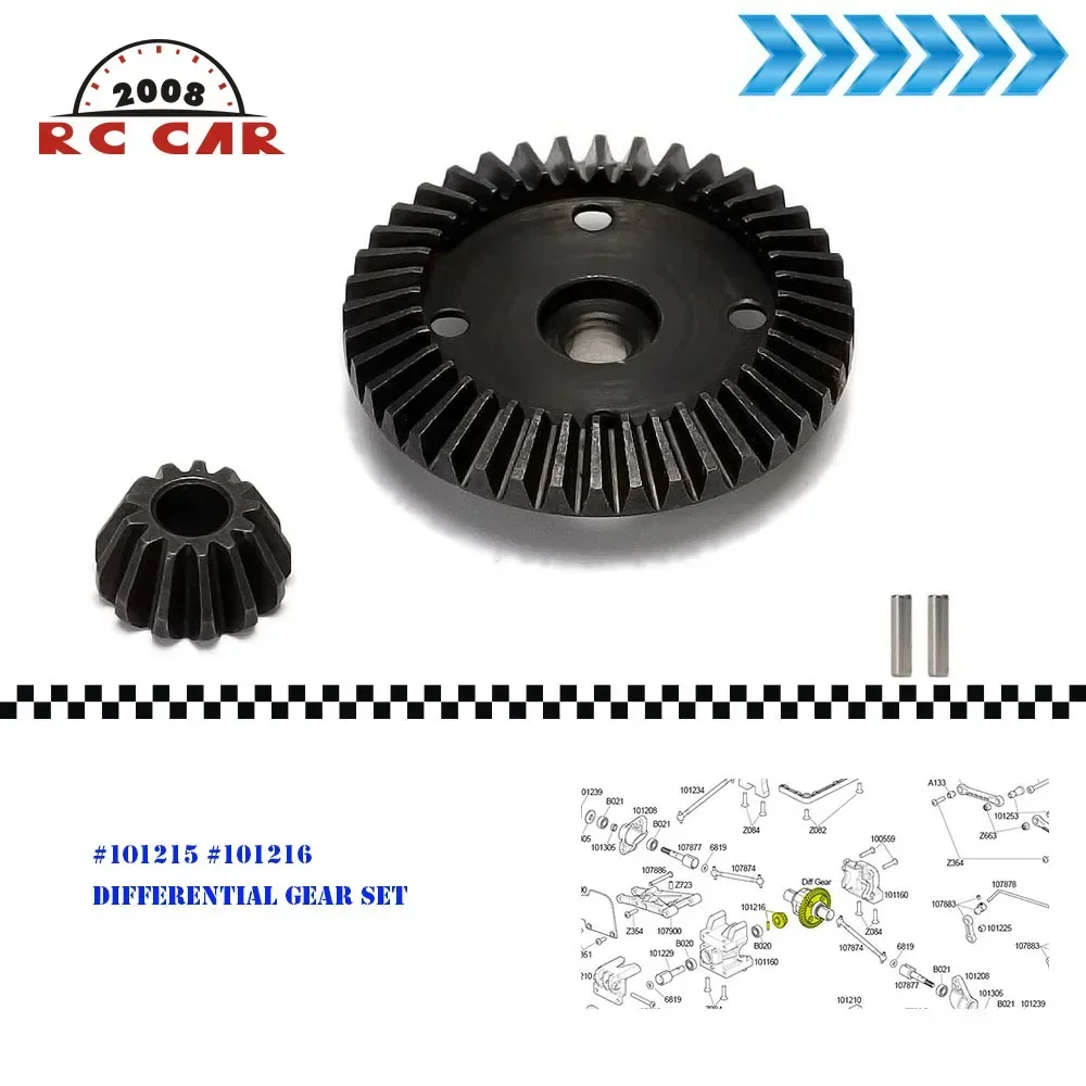 2P Hard Steel Black Auto Differential Gear Set #101215 #101216 For Rc Car 1/10 Hpi WR8 Flux Ken Block Bullet St Mt 3.0 Savage Xs