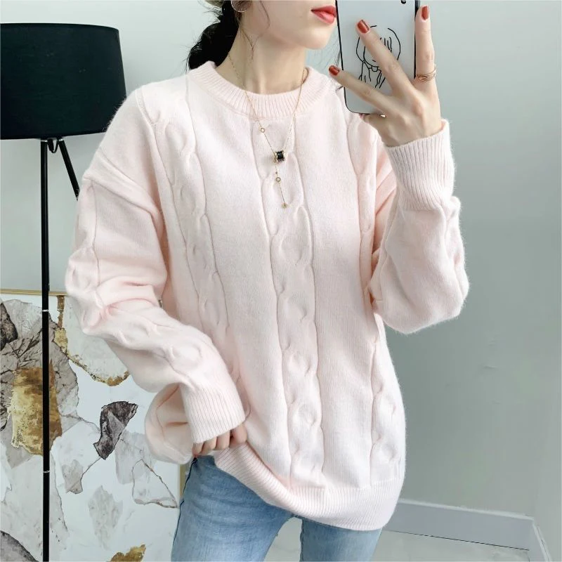 Gidyq Autumn Women Knitted Sweater Korean Casual Female Loose Long Sleeve Sweaters Fashion Student All Match Jumper New