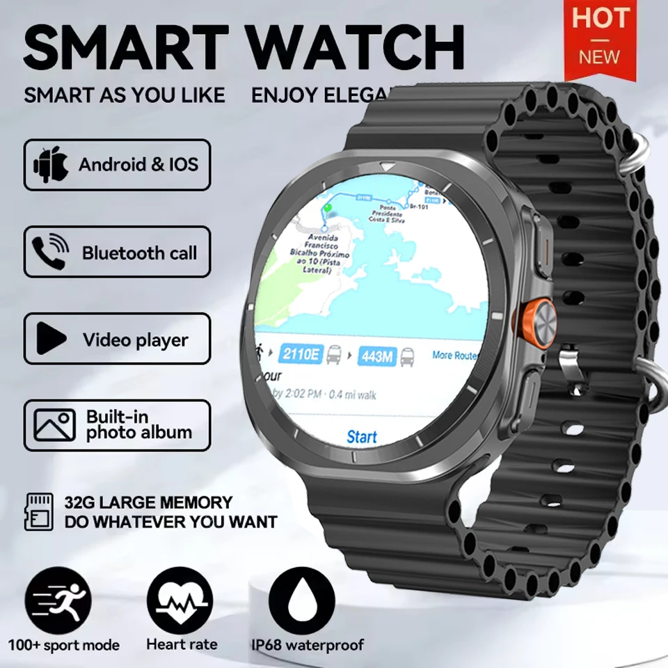 

2025 New Watches 7 Mini GPS Track Smart Watch For Men Women Health Sport AMOLED Heart Rate Bluetooth Call Waterproof Smartwatch