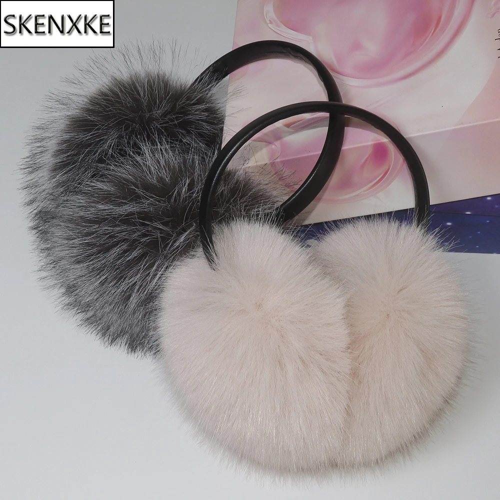 Women Winter Faux Fur Earmuffs Thick Warm Soft Faux Fox Fur Earmuffs Girls Fashion Hight Quality Faux Fox Fur Ear Protection