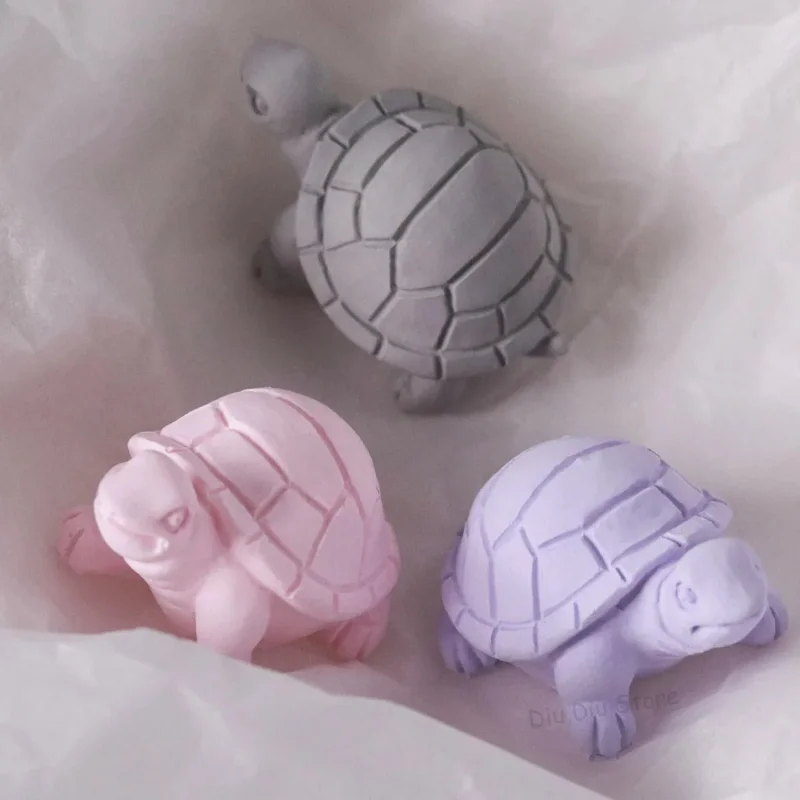 ثلاثية الأبعاد الإبداع زخرفة سيليكون قالب شمع DIY بها بنفسك الحيوان السلاحف الحرفية هدية صنع الصابون الجص الراتنج قوالب الخبز ديكور المنزل