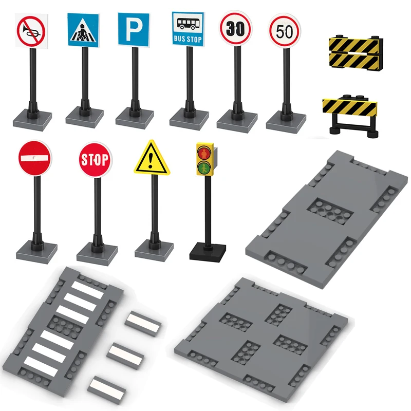 

32X32 Classic Road Building Block Base Plate City View Traffic Road Traffic signs Figures Construction Bricks Toys For Kids