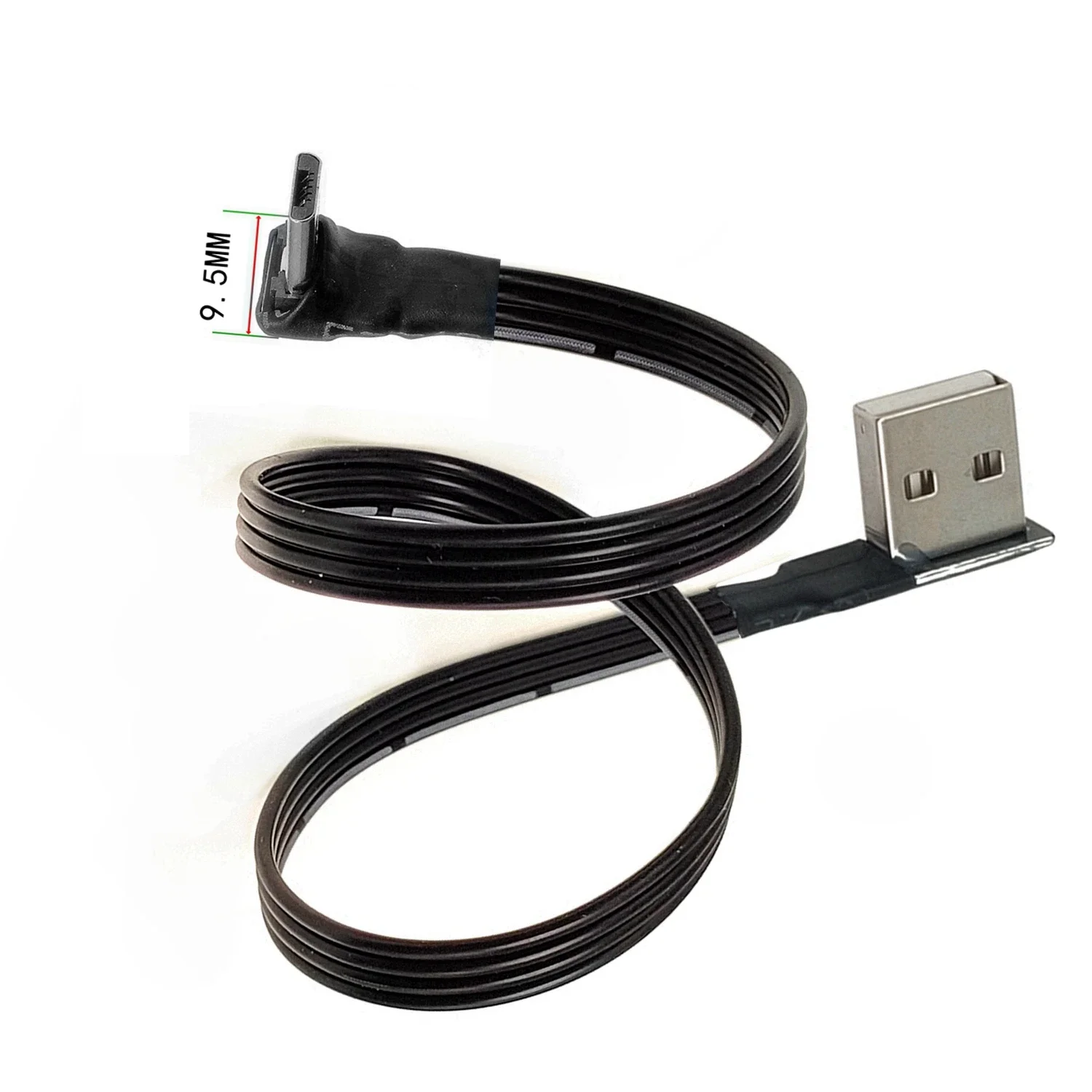 5CM-3M Super Flexible Flat Up  Down  Left  Right Angle 90 Degree USB UltraShort  Micro USB Male to UltraShort USB Data Cable