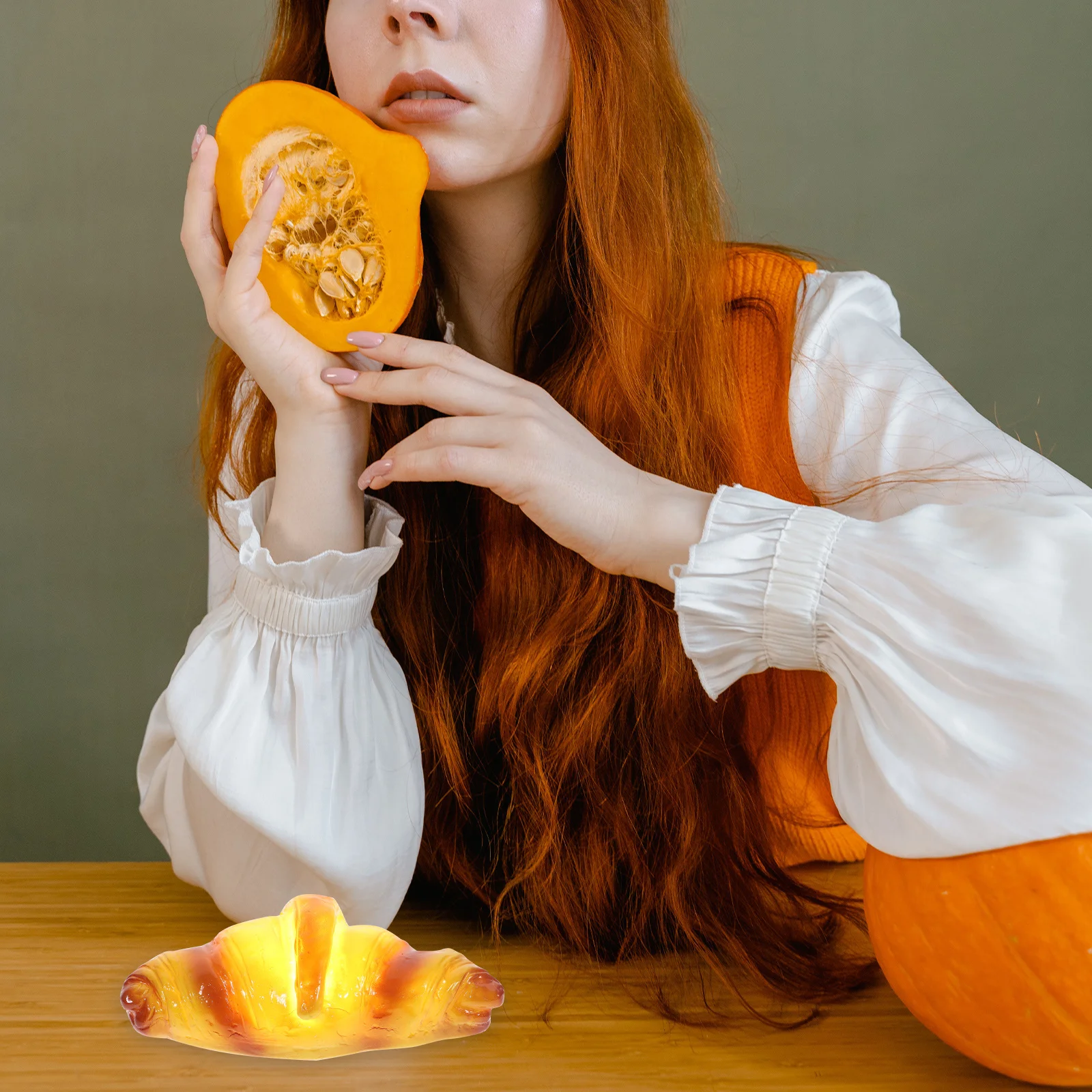 1 قطعة مصباح الخبز الكرواسون مادة ممتازة الإبداعية الخبز على شكل LED ضوء الليل الإضاءة الزخرفية المنزلية توفير الطاقة #3