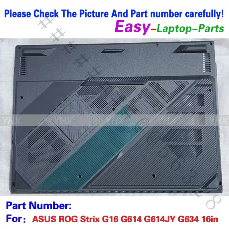 SS+New Black Bottom Case Lower Base Cover Shell For ASUS ROG Strix G16 G614 G614JY G634 16 Inch Gaming Laptop Replacement Housin