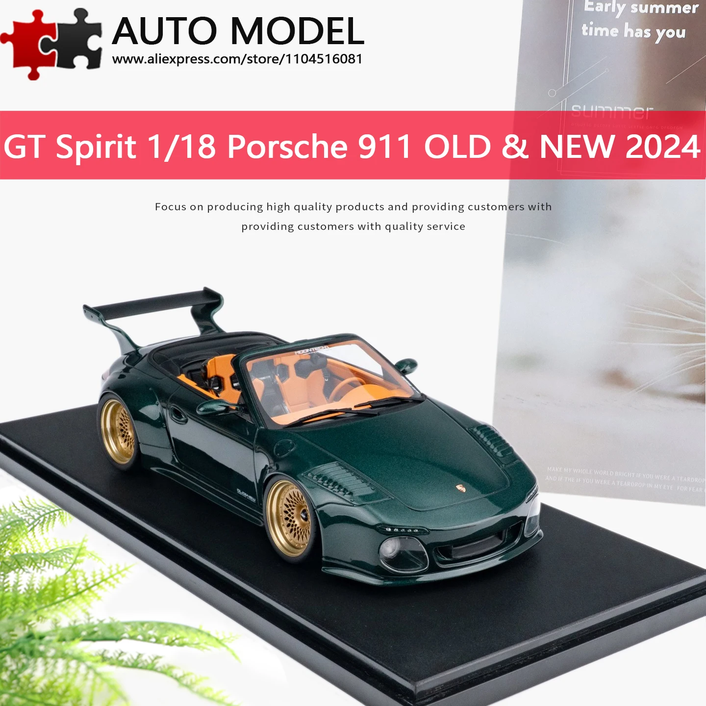 

Gt Spirit 1:18 Diecast Car Model Miniature Resin Collectible Cars Porsche 911 Gt2 Rs Old & New Tokyo Auto Salon 2024 Adult Toy