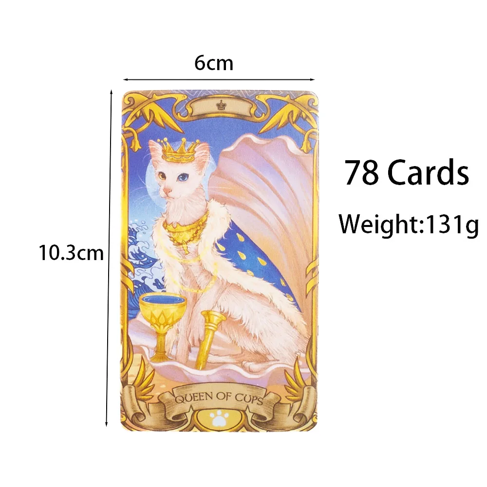 10.3*6Cm Nine Lives Cat Tarot Card Deck For Feline Fortune Telling And Guidance