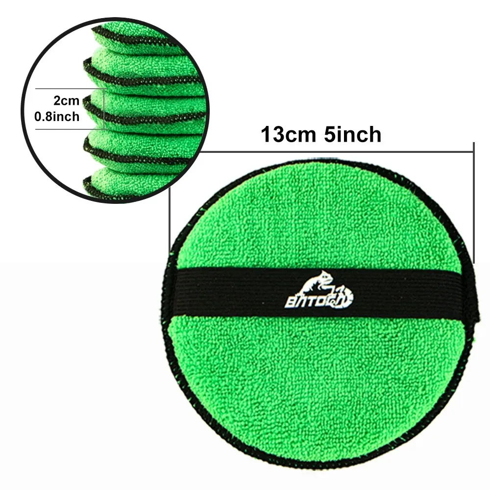 5 Stuk Microfiber Auto Wax Applicator Pad Riem Ontwerp voor Eenvoudige Controle om Wax en Polish Schuim Spons 5 inch