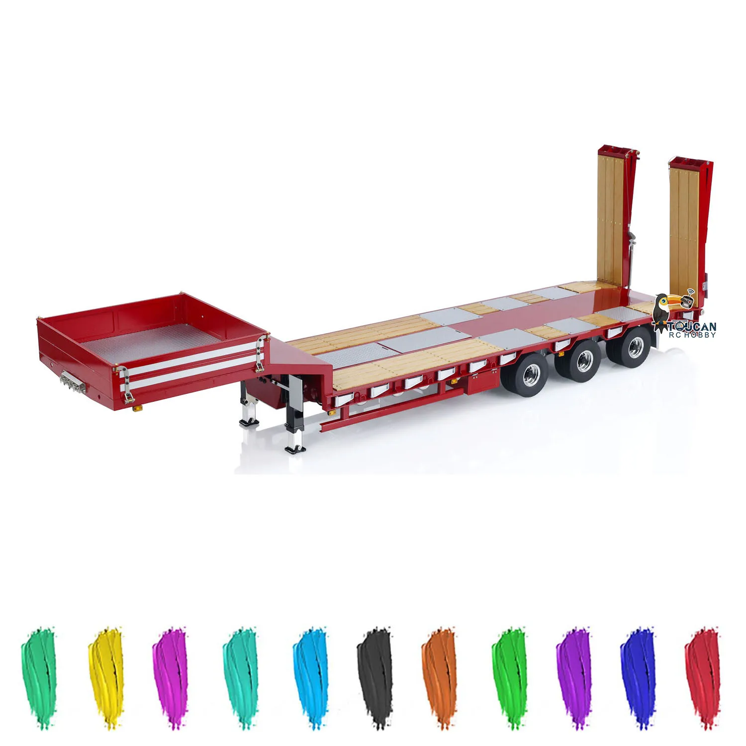 LESU Model Electronic Lifting Metal Controlled Trailer for Toy 1/14 RC Tractor Truck Dumper Lorry Car Painted Finished Vehicle