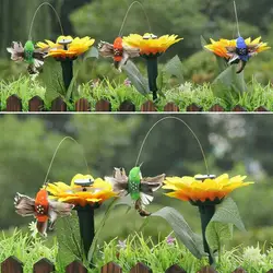 Garden Decoration Solar Powered Dancing Fluttering Bird Farmland Flying Yard Decoration Home Butterflies Garden Outdoor Hum G8B4