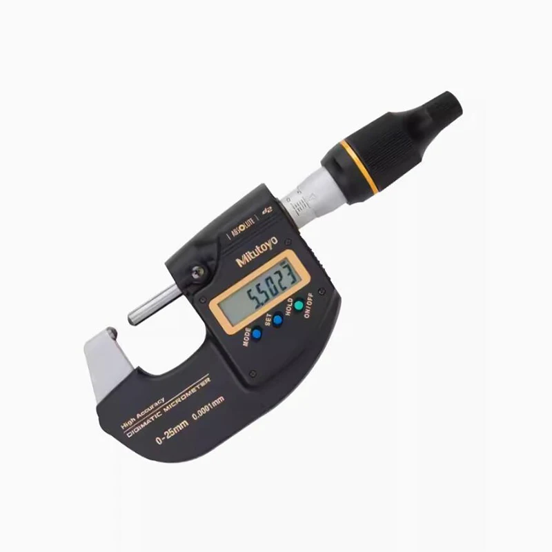 

Mitutoyo 293-100-20 MDH-25MC Диапазон, разрешение 0–25 мм, 0,1 мкм, высокоточный субмикронный микрометр Digimatic