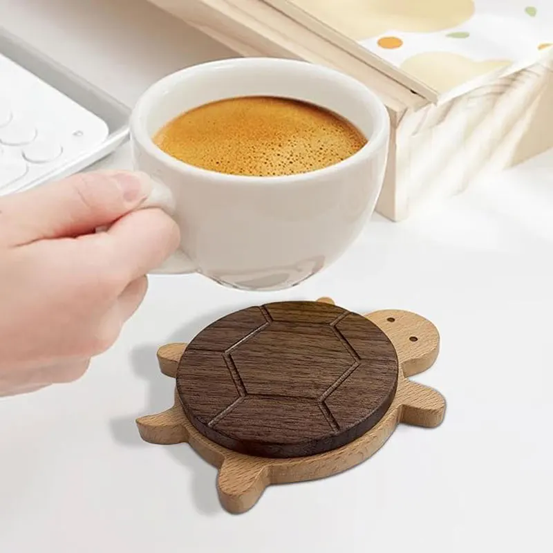 Creative Black Walnut Solid Wood Tortoise Insulation Mat, Kettle, Teacup Mat, Tableware, Anti-scalding Table Decoration