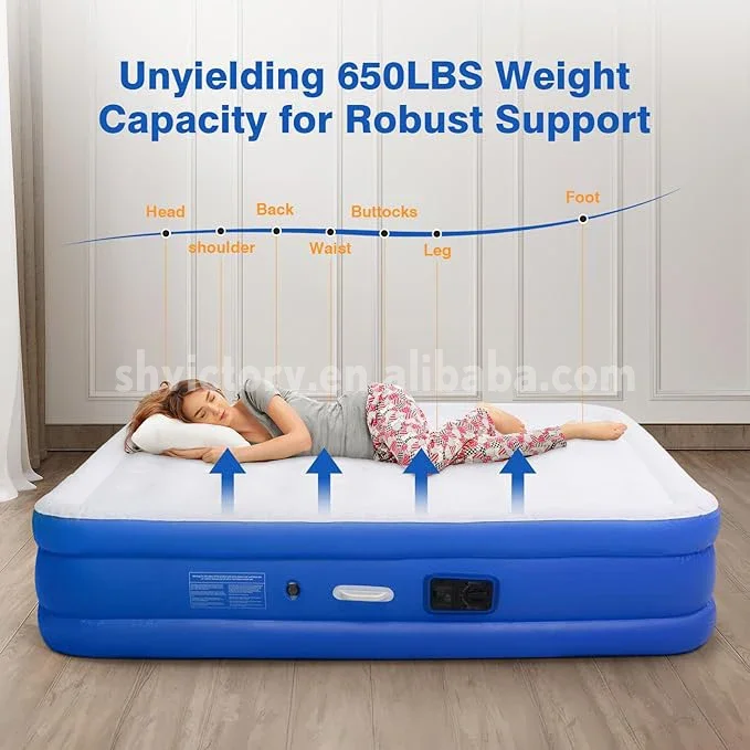 Customizable large double bed hypoallergenic convertible inflatable furniture inflatable automatic inflatable mattress