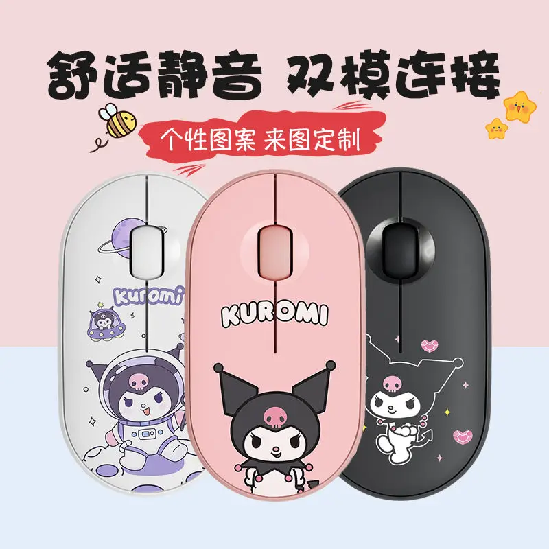 Kawaii Sanrio Wireless Mouse Hello Kittys Accessories Cute Anime Laptop Desktop Pc Office Silent Usb Mouse Toys for Girls Gift