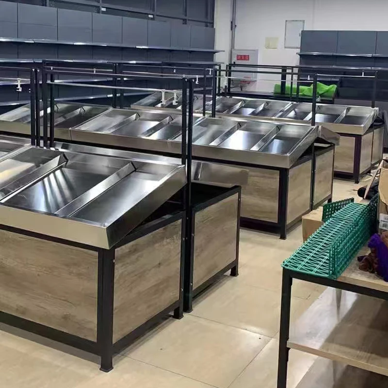 

Supermarket fruit and vegetable shelves display shelves, fresh multi-layer fruit Nakajima shelves, fruit store double-layer