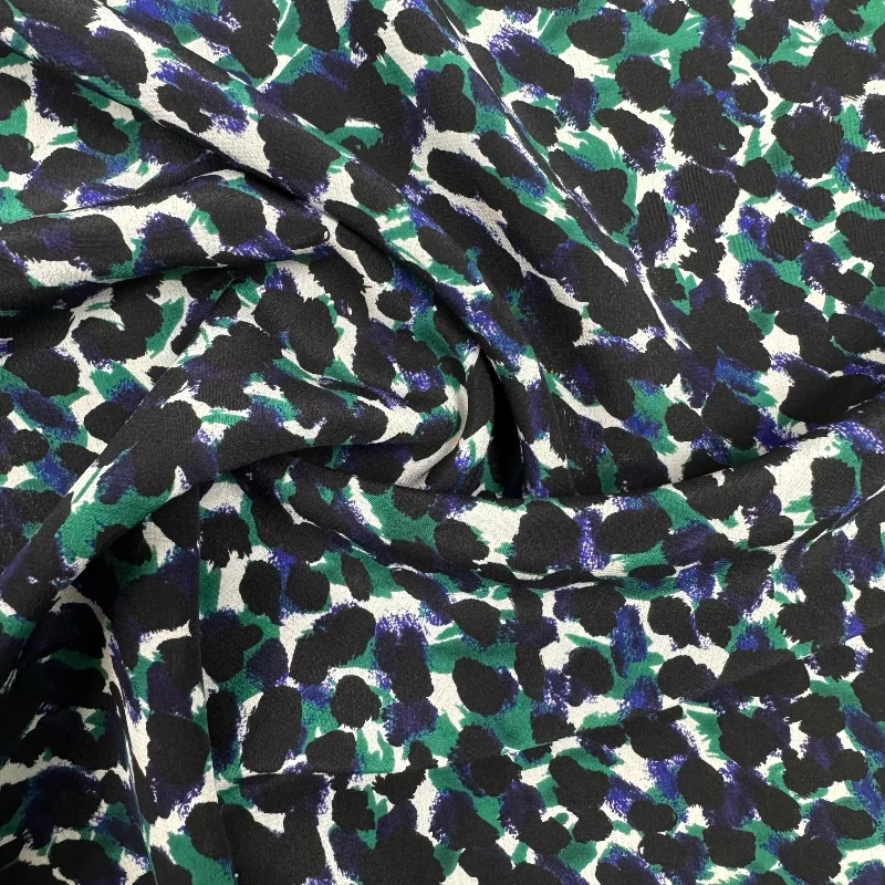 

1 метр, 100% шелк шелковицы, креп-шелковая ткань 16 мамме, черные, синие чернила с принтом, 140 см, ширина 55 дюймов, по дворам JX102